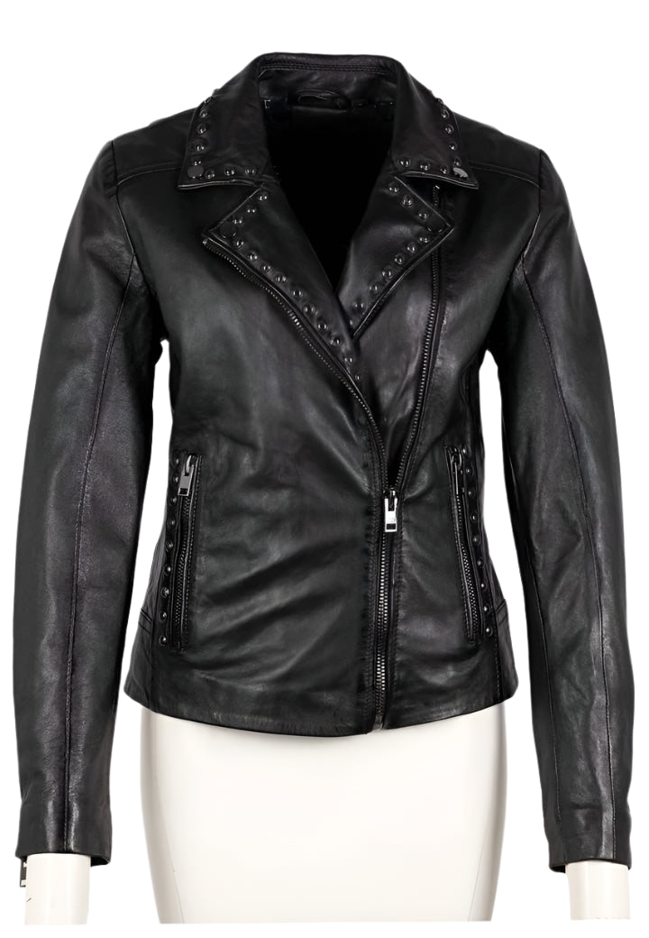 Mauritius Benja RF Leather Jacket in Black - clever alice