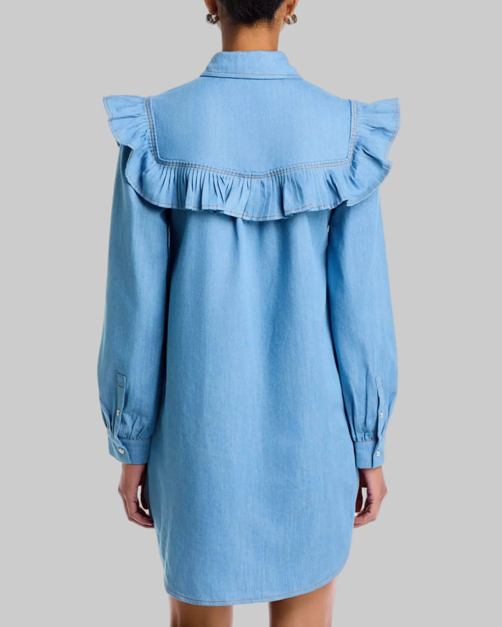 Area Stars Ruffled Parker Dress in Denim