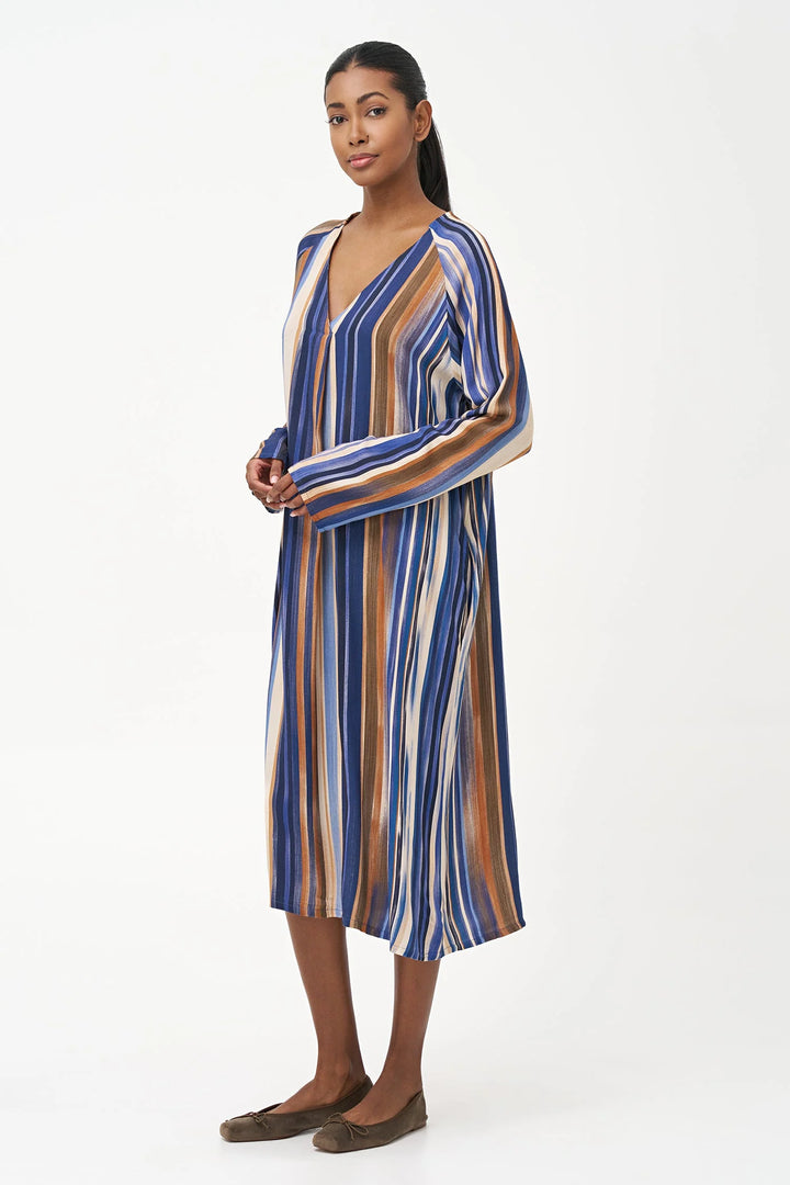 M Made In Italy  Woven V-Neckline Dress