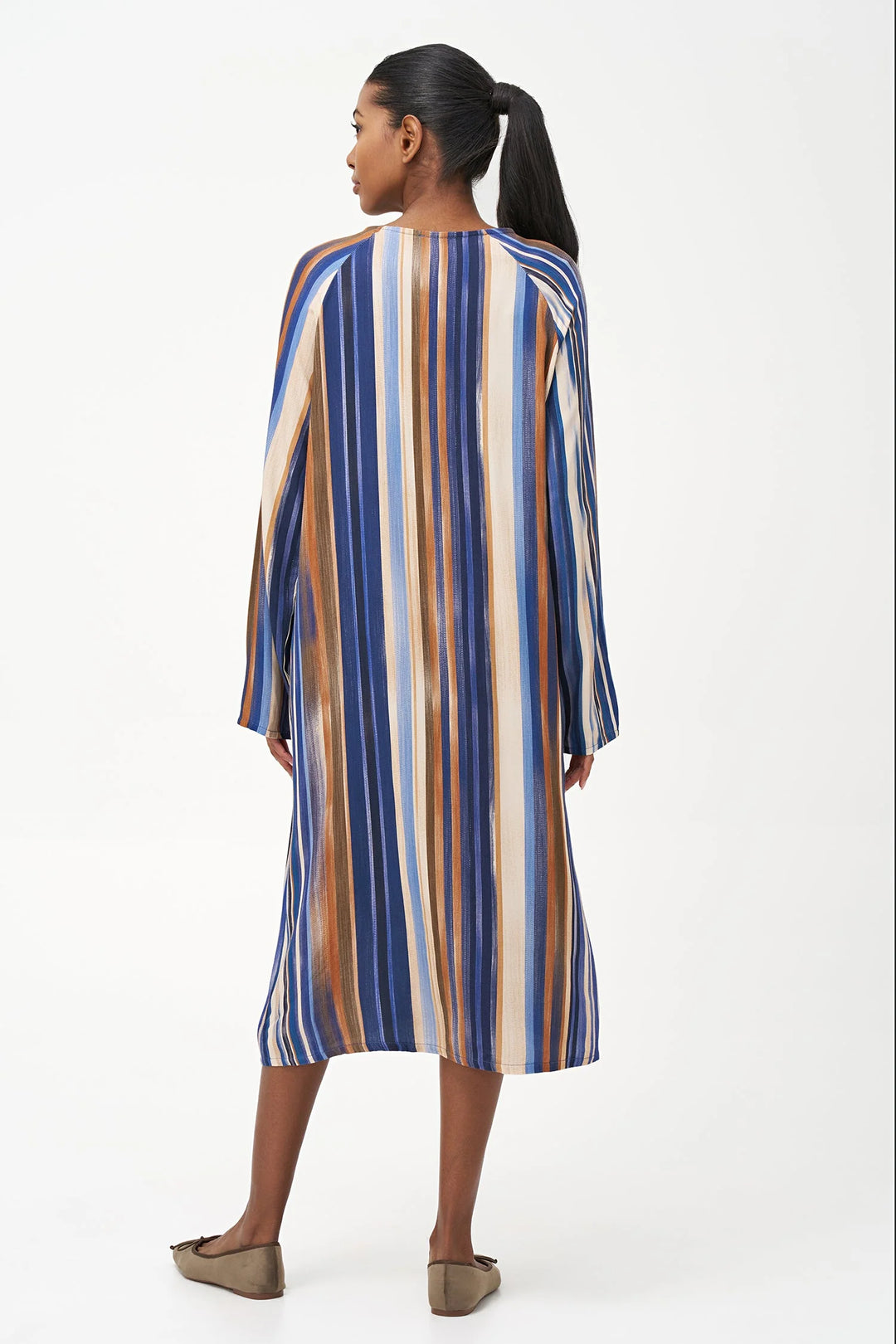 M Made In Italy  Woven V-Neckline Dress