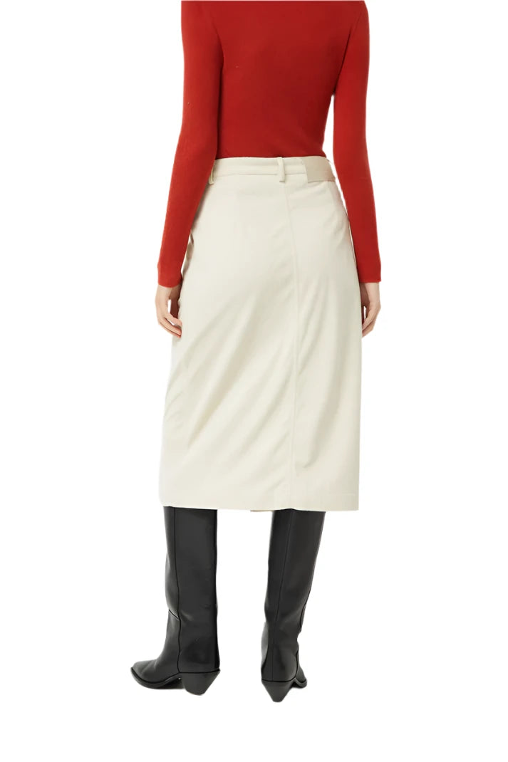 White corduroy midi skirt - clever alice