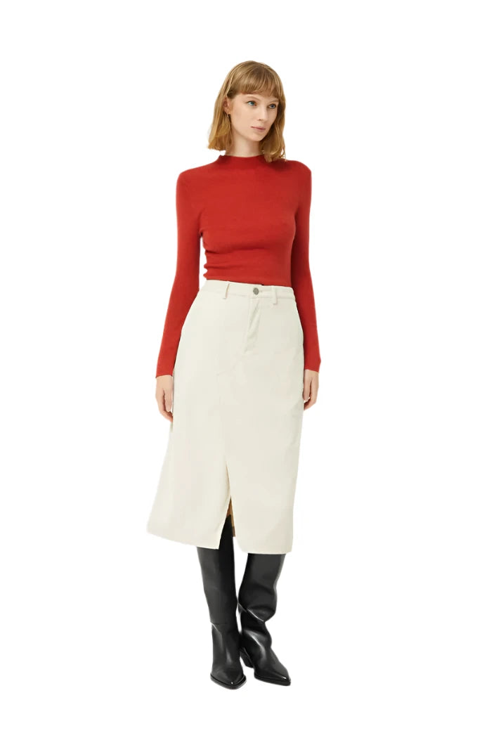 White corduroy midi skirt - clever alice