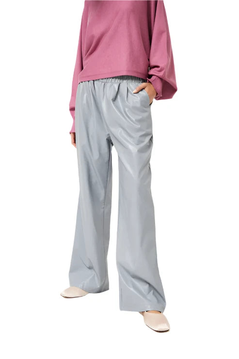 Compania Fantastica Grey Faux Leather Pants - clever alice