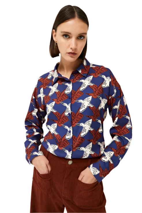 Compania Fantastica Heron Print Shirt - clever alice