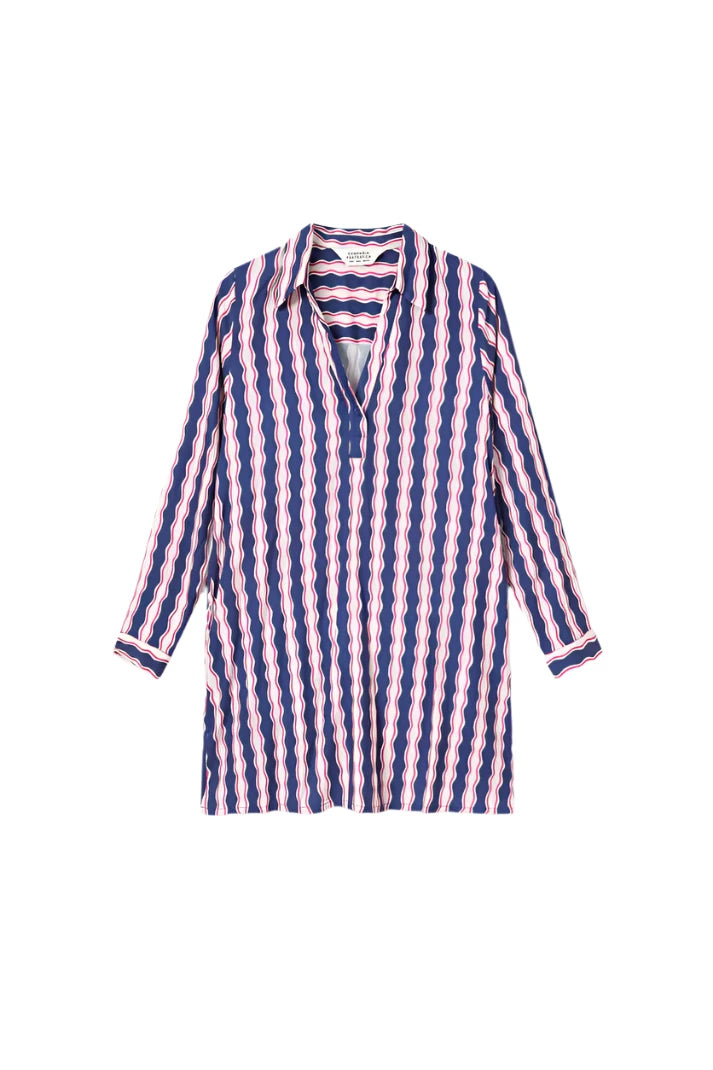 Serpentina striped printed short dress - clever alice