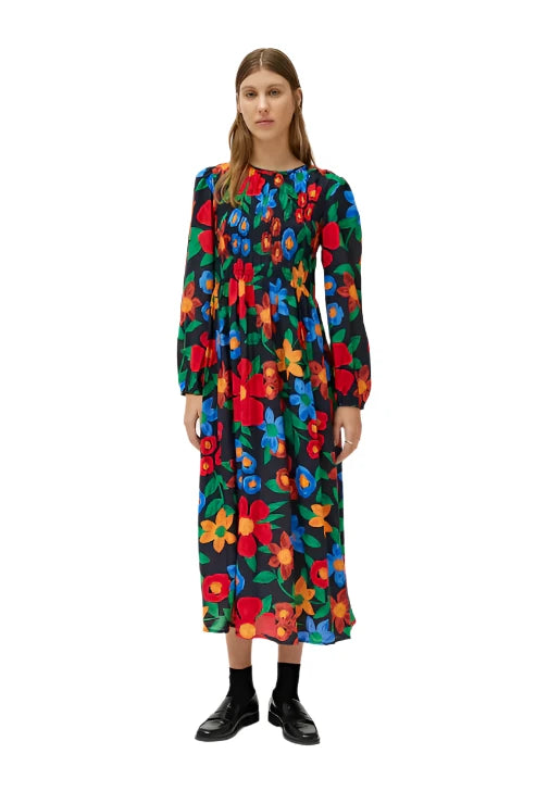Compania Fantastica Multicolored Floral Print Long Dress - clever alice