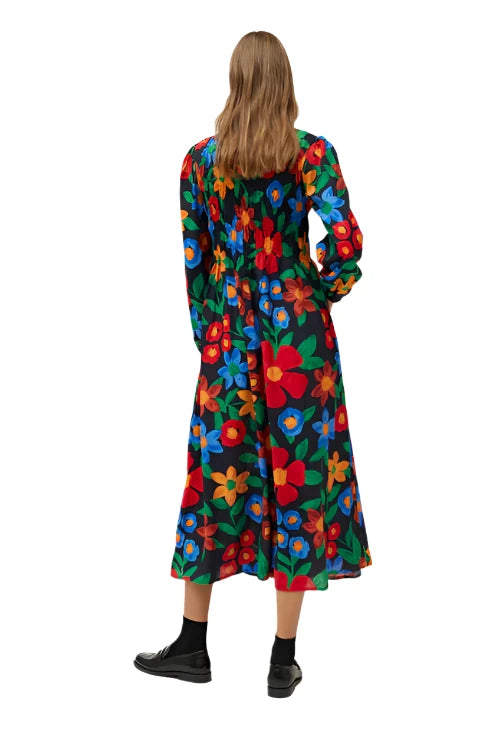 Compania Fantastica Multicolored Floral Print Long Dress - clever alice