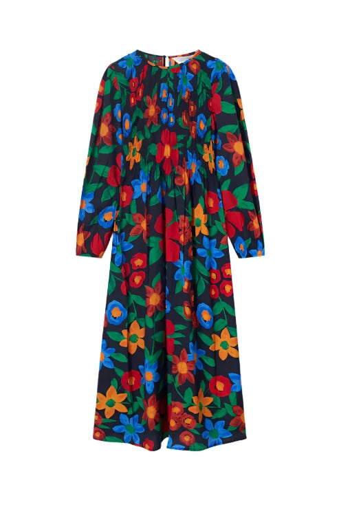 Compania Fantastica Multicolored Floral Print Long Dress - clever alice