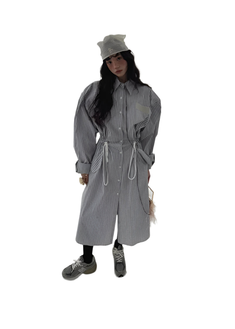 Clever Alice Stripe Shirt Jacket - clever alice