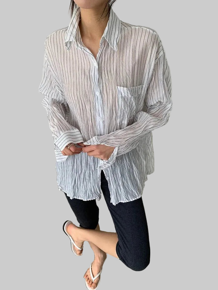 Clever Alice Eco Wrinkle Stripe Shirt