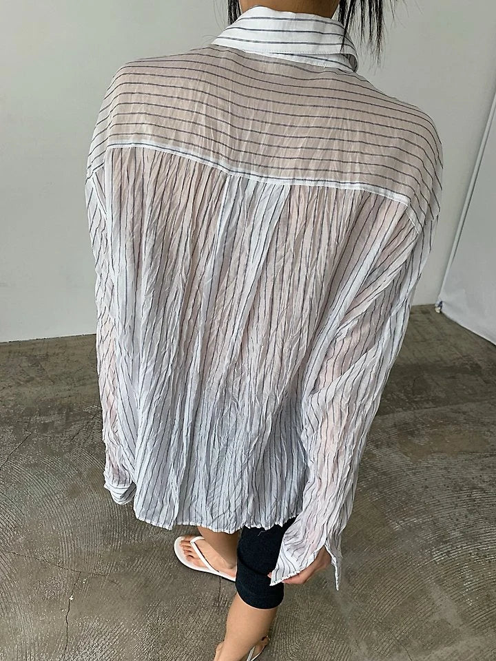 Clever Alice Eco Wrinkle Stripe Shirt