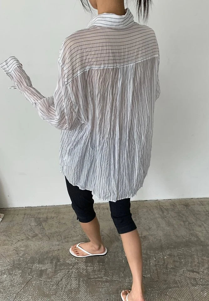 Clever Alice Eco Wrinkle Stripe Shirt
