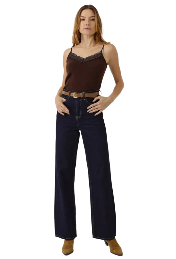 Sweewe Paris Lillian Lace Cami in Chocolate