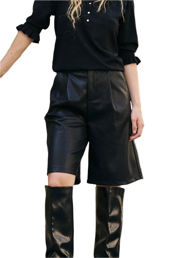 Clever Alice Vegan Leather Bermuda Shorts