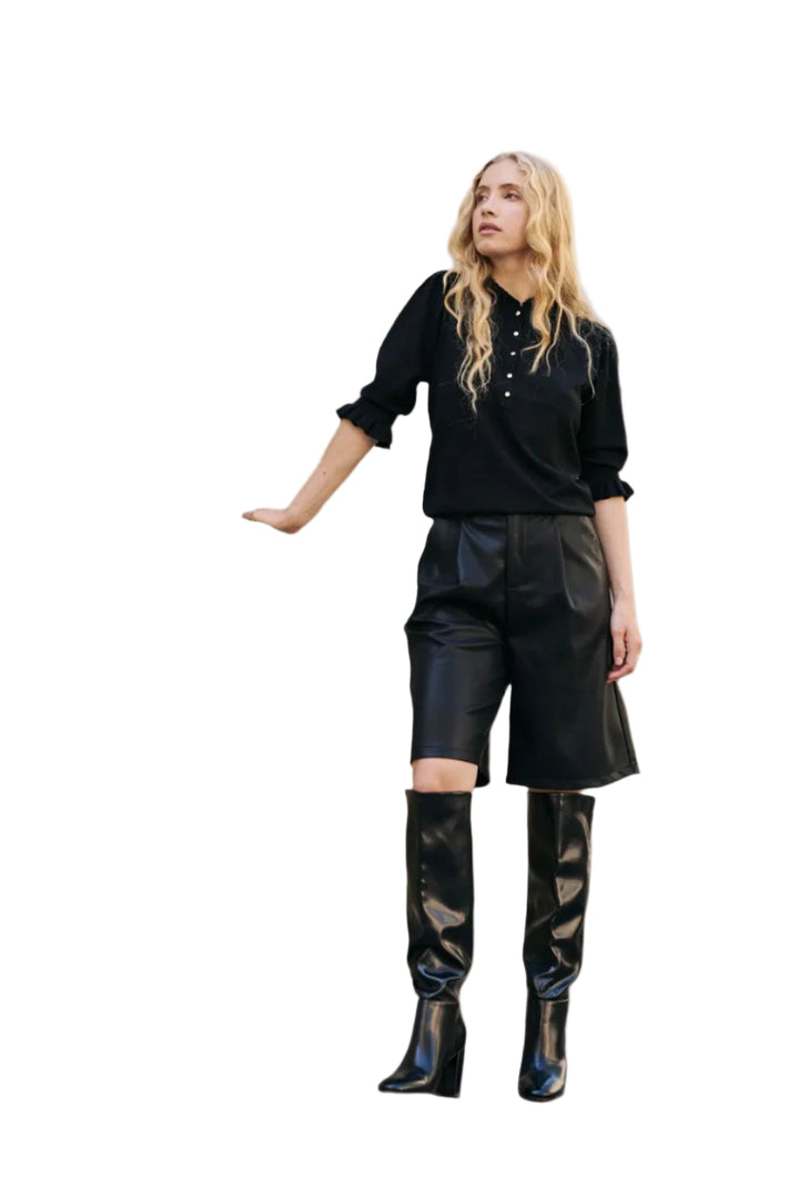 Clever Alice Vegan Leather Bermuda Shorts