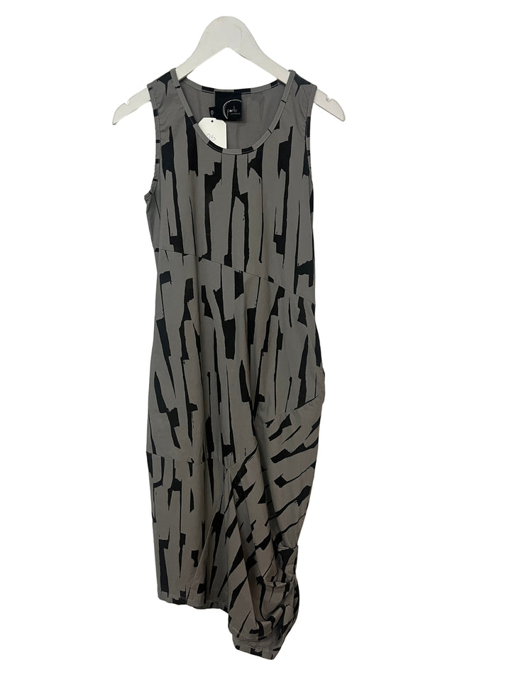Porto Gray and Black Print Dress