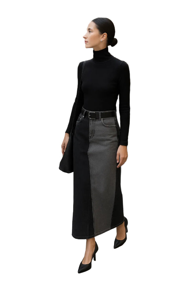 Garconne Denim Two Tone Skirt