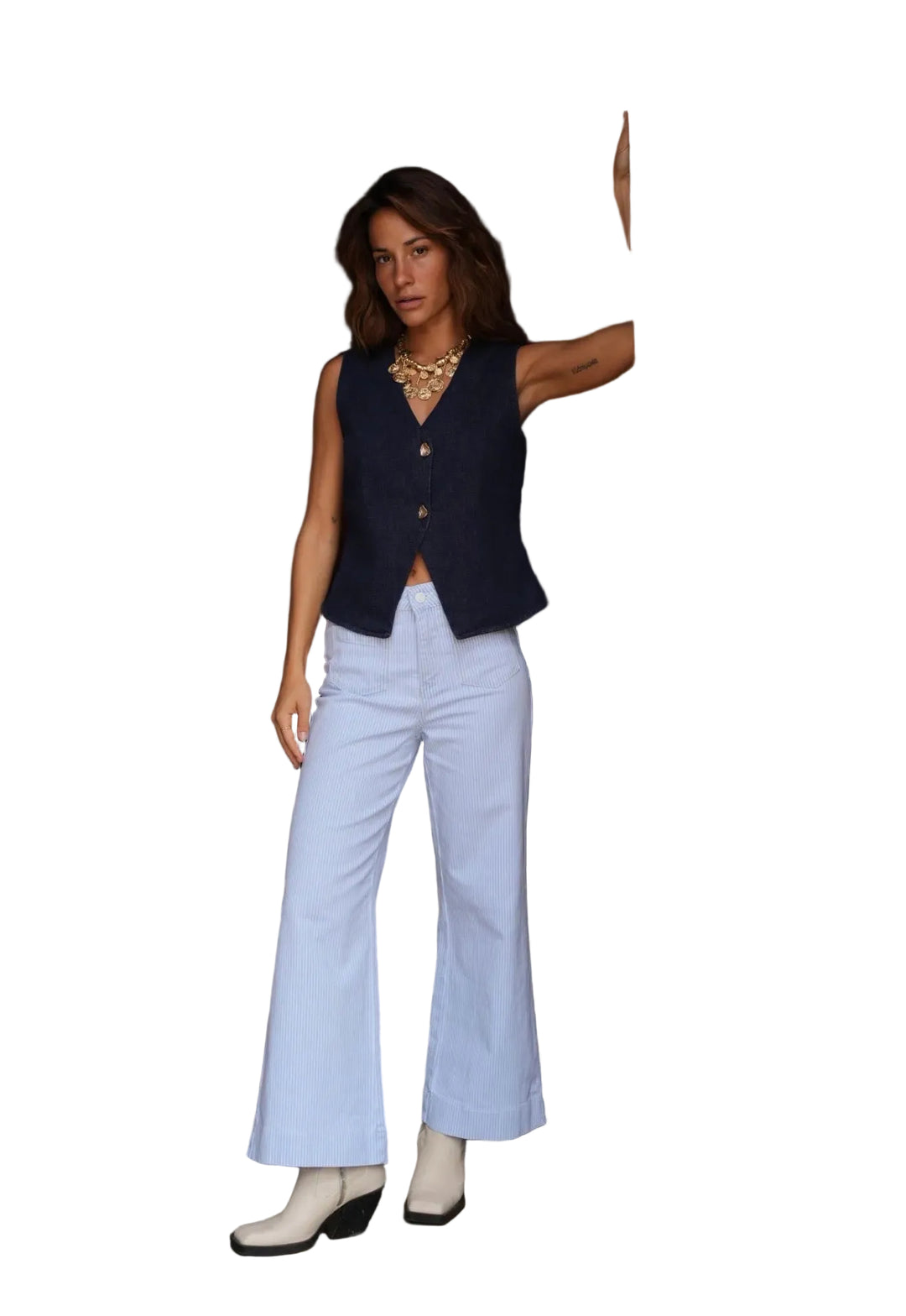 Oraije Gasparette Petite Wide Blue Stripe Denim