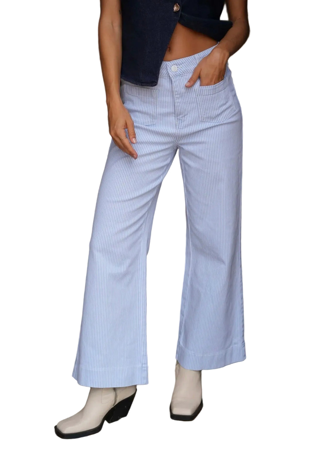 Oraije Gasparette Petite Wide Blue Stripe Denim