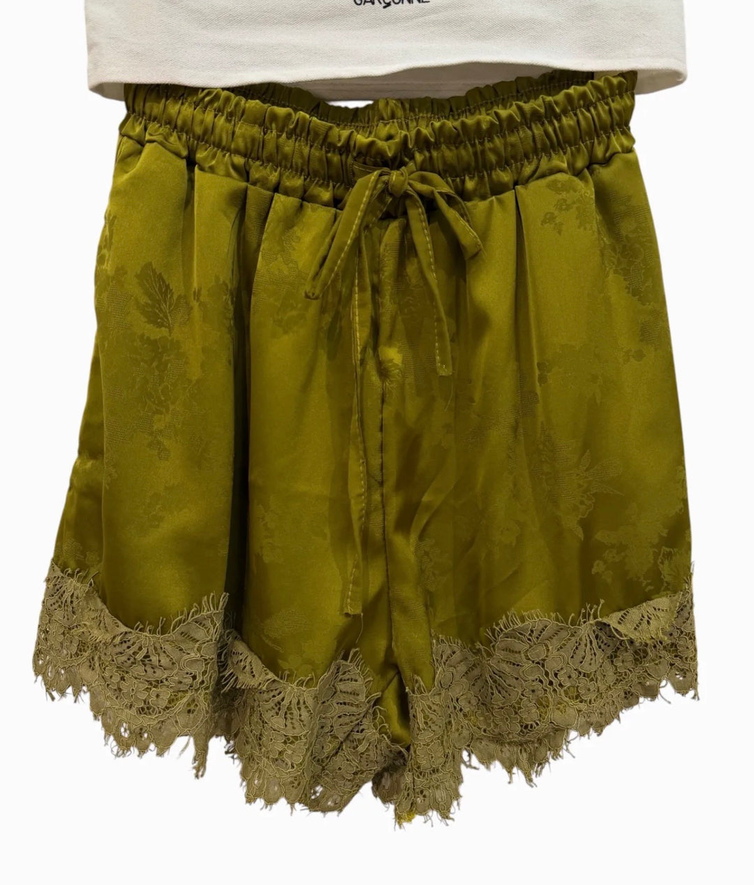 Garconne Jacques Satin Lace Trim Short