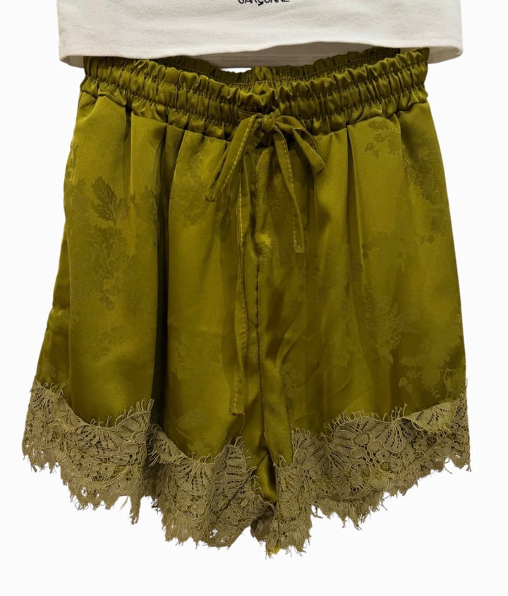 Garconne Jacques Satin Lace Trim Short