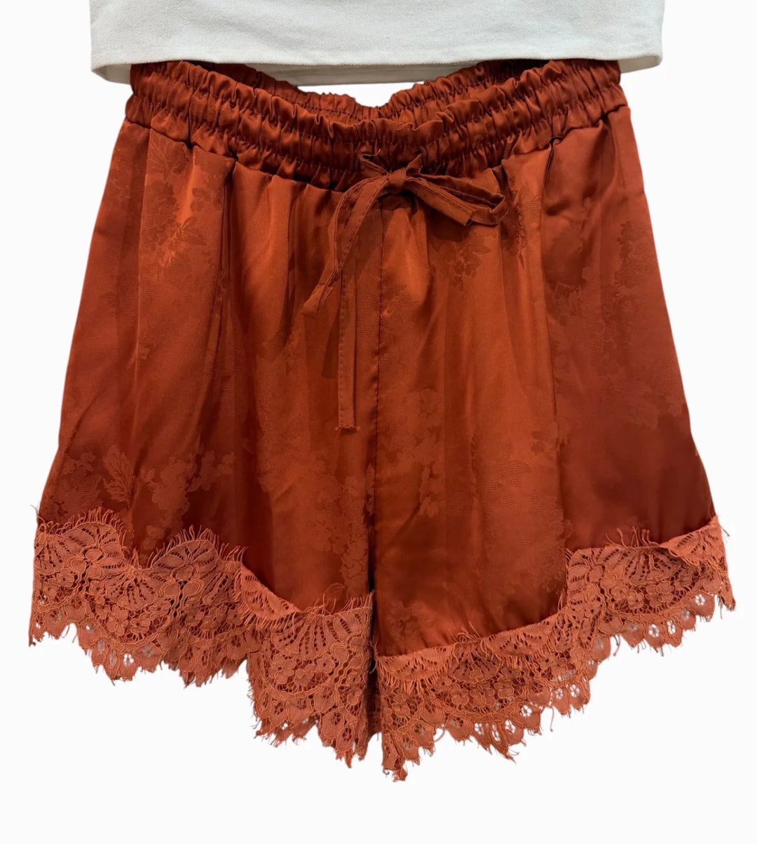 Garconne Jacques Satin Lace Trim Short