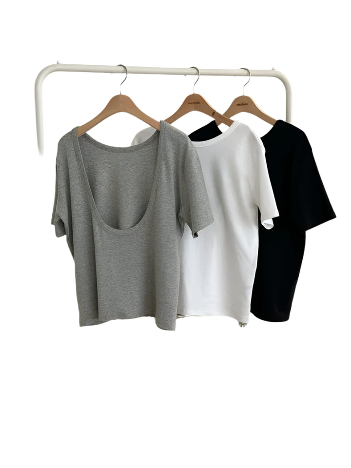 Clever Alice Backless Tee in Black Only