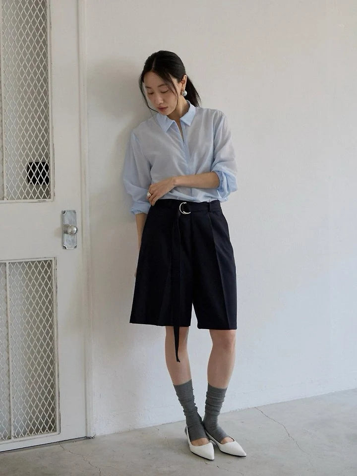 Clever Alice Belted Bermuda Pants