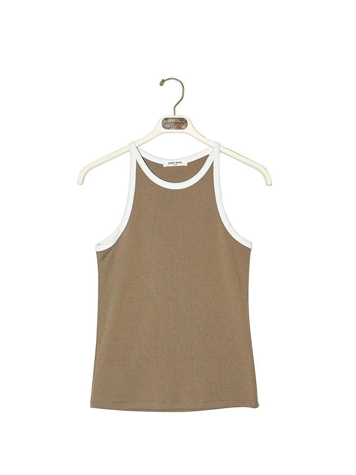 Clever Alice Color-Block Halter Neck Sleeveless Tank Top