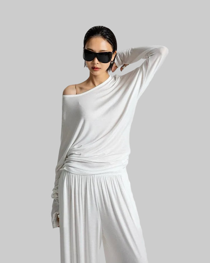 Clever Alice Drapped Off-Shoulder Top