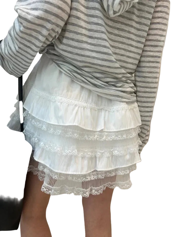 Clever Alice Lace Tiered Skirt