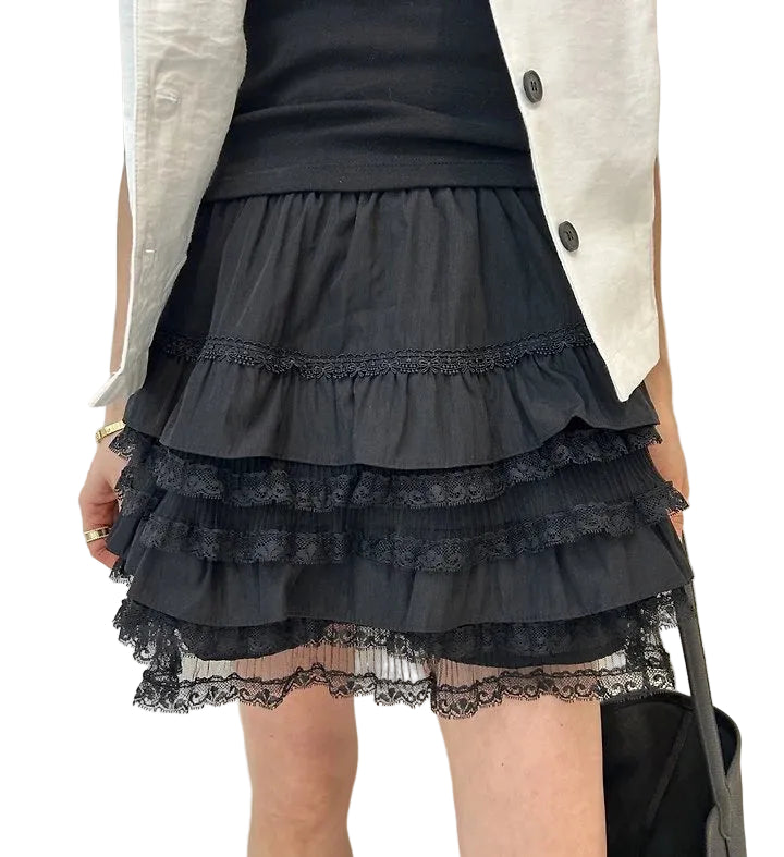 Clever Alice Lace Tiered Skirt