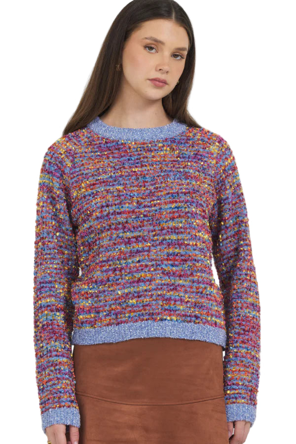Stellah Novelty Pullover in Blue