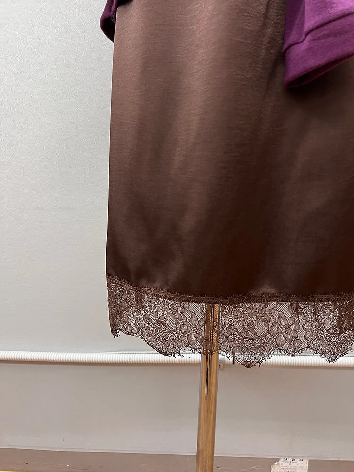 Clever Alice Satin Lace Skirt