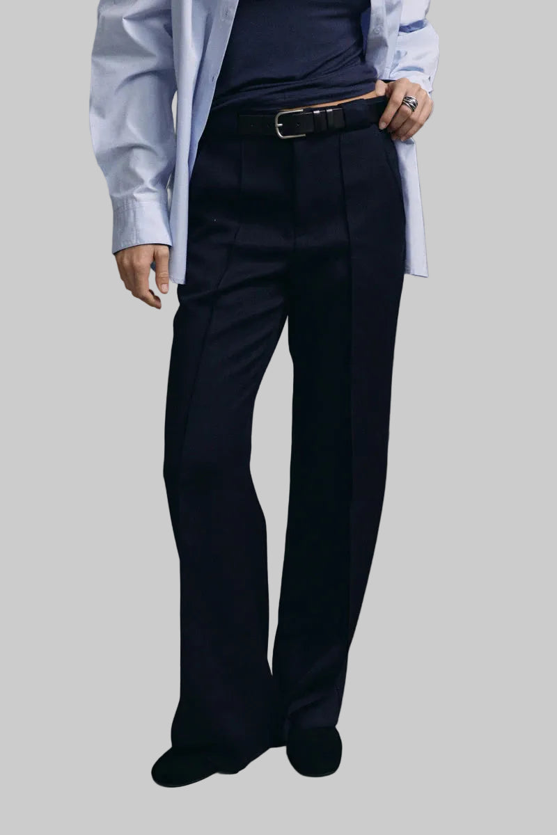 Clever Alice Ring Pocket Pintuck Straight Slacks