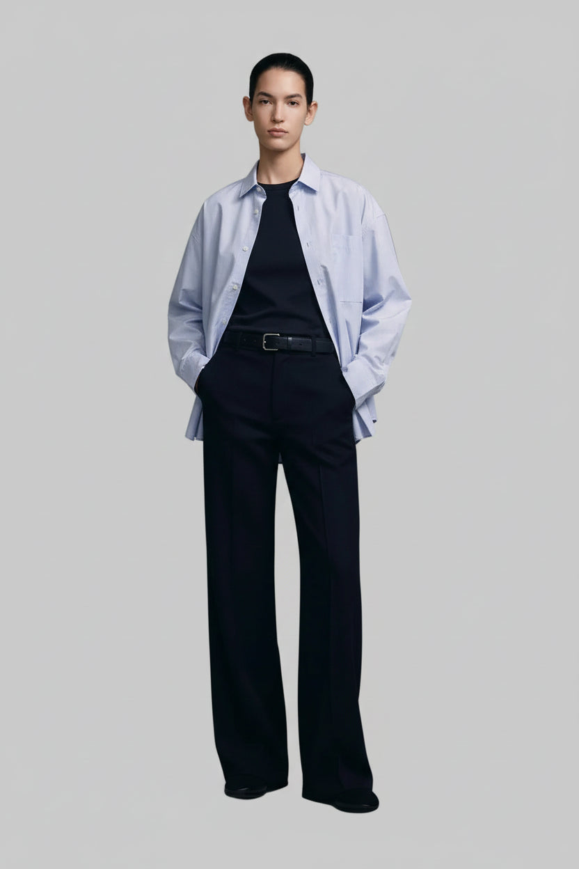 Clever Alice Ring Pocket Pintuck Straight Slacks