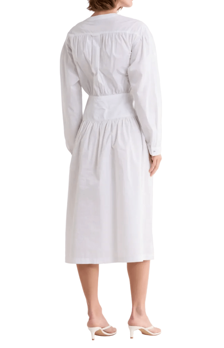 Area Stars Long Sleeve Button Front Cotton Dress - clever alice