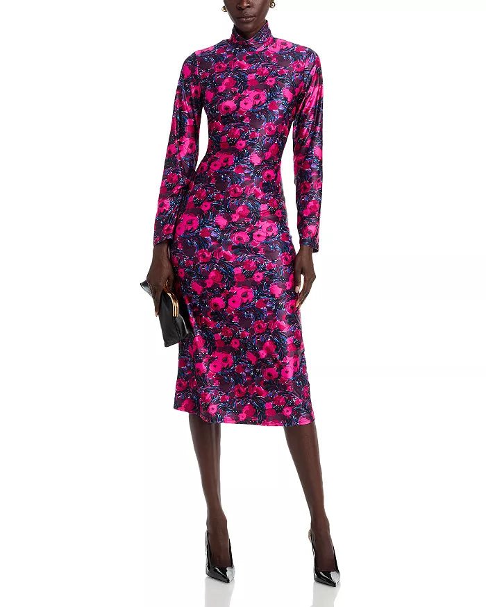 Area Stars Mock Neck Midi Dress - clever alice