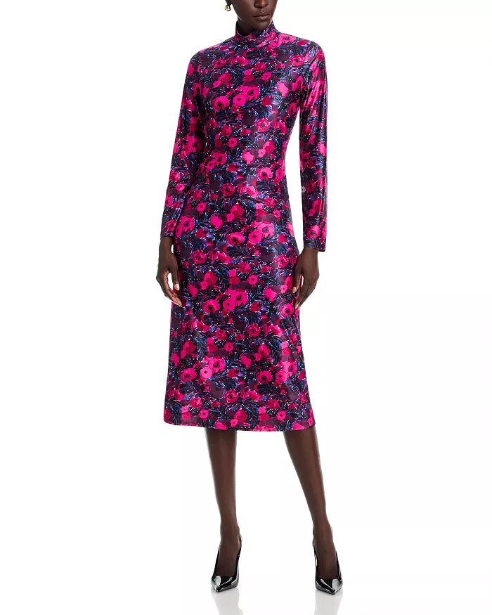 Area Stars Mock Neck Midi Dress - clever alice