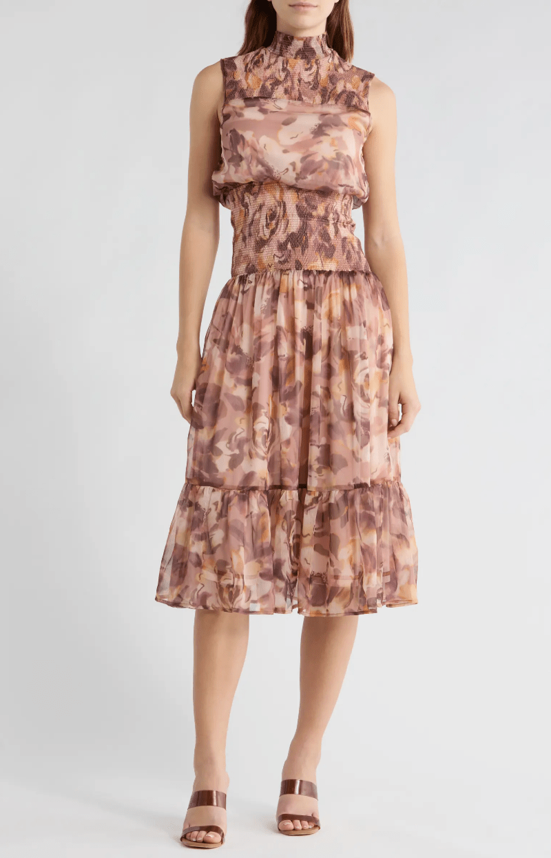 Area Stars Mock Neck Sleeveless Fit & Flare Midi Dress - clever alice