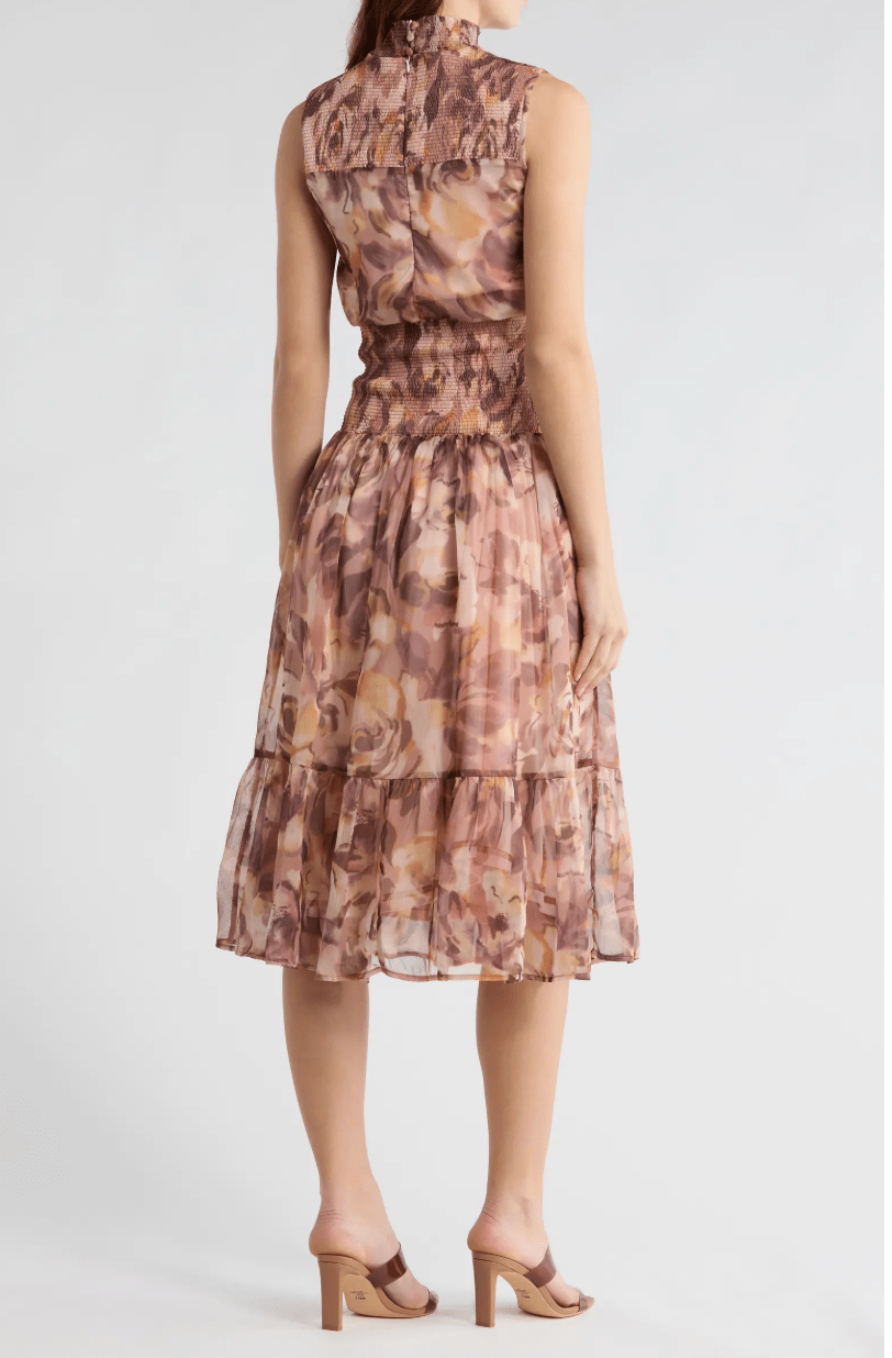 Area Stars Mock Neck Sleeveless Fit & Flare Midi Dress - clever alice