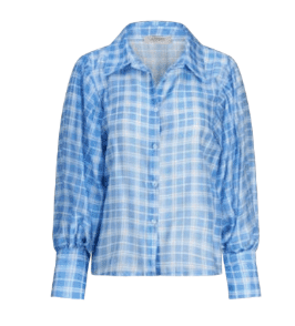 Astrid Bellissima Blouse in Blue Check - clever alice