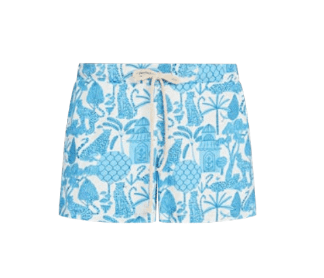 Astrid Layover Short in Blue Toile Pattern - clever alice