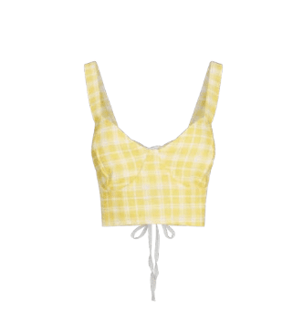 Astrid Naples Top in Yellow Check - clever alice