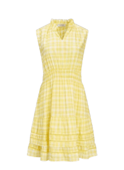 Astrid Social Dress in Yellow Check - clever alice