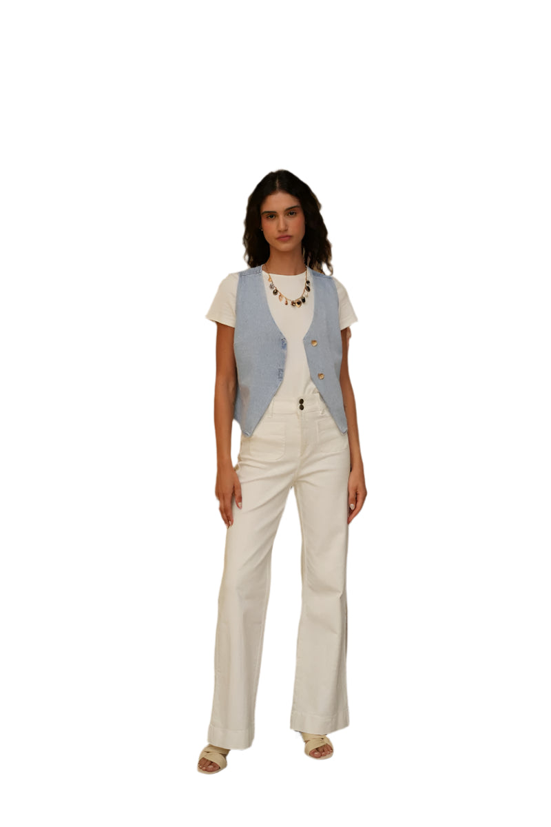 Oraije Paris Elena Wide Cut Jean in White - clever alice
