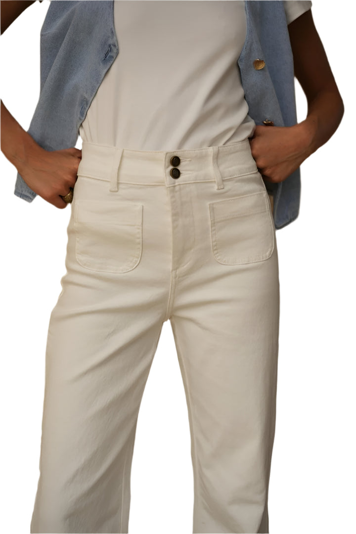 Oraije Paris Elena Wide Cut Jean in White - clever alice