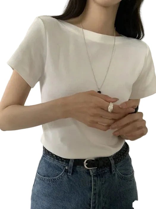 Clever Alice Boat Neck Short Sleeve Tee - clever alice