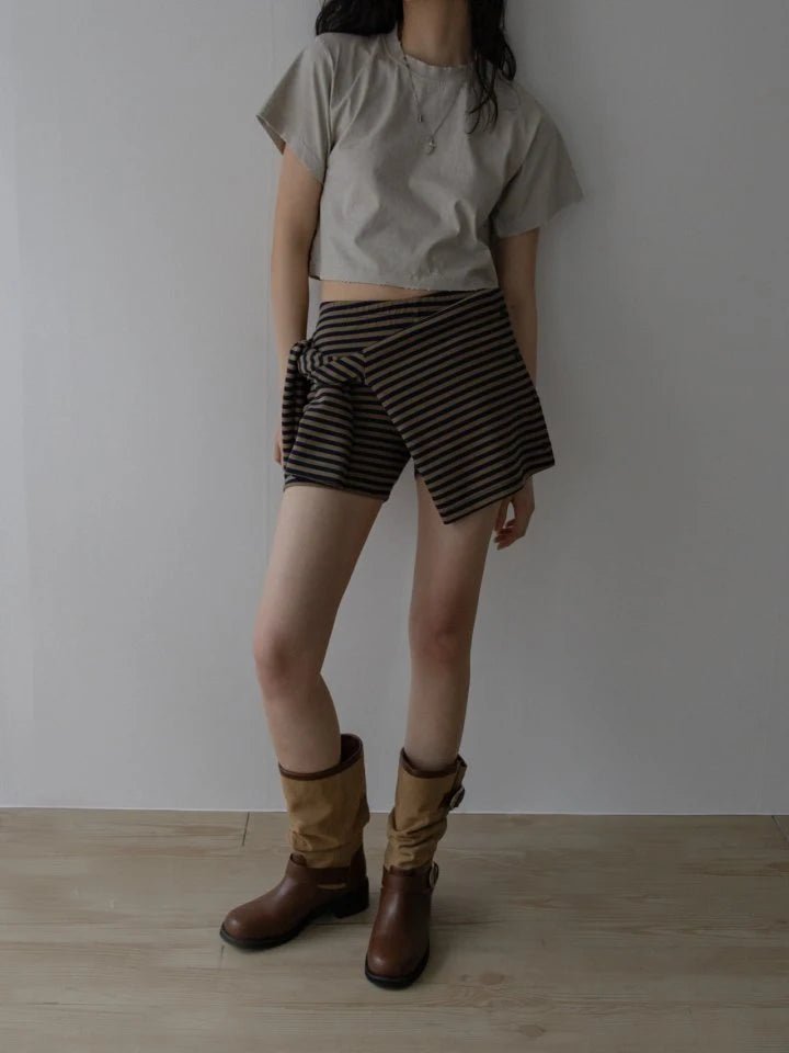 Clever Alice Bordered Stripe Shorts - clever alice