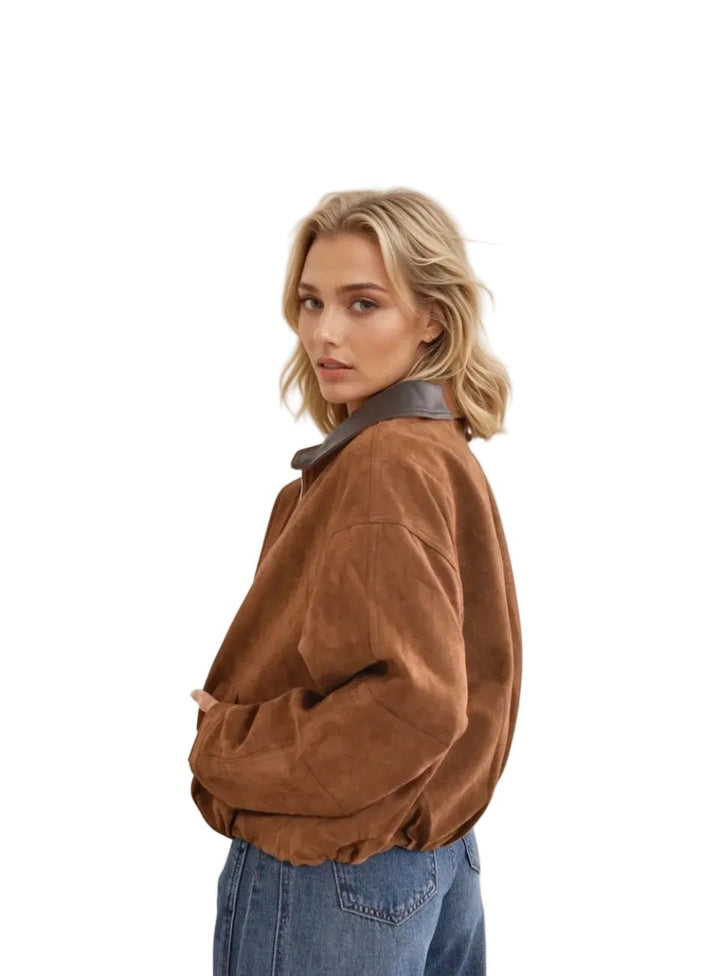 Clever Alice Brooke Faux Suede Bomber